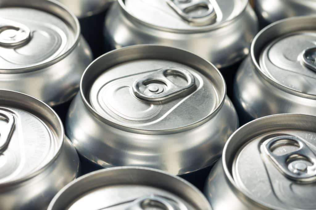 Shiny Silver Aluminum Soda Cans
